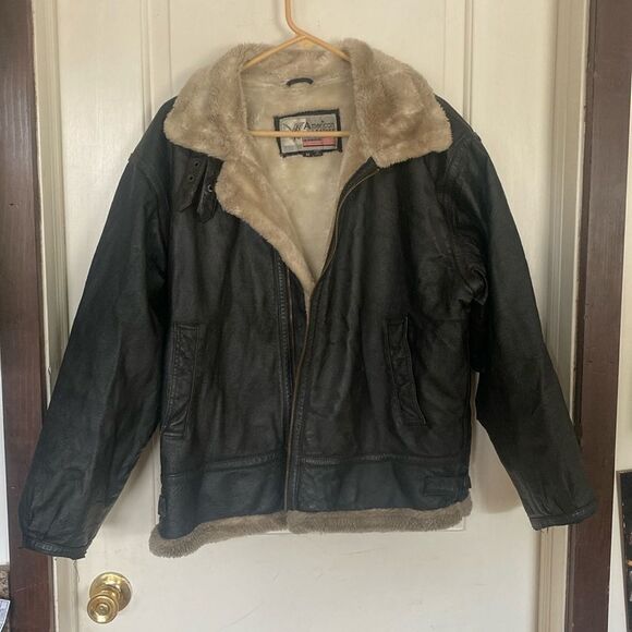 Vintage leather Sherpa lined jacket - Picture 1 of 8